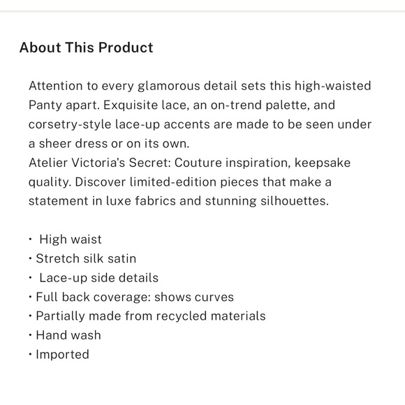 VS Very Sexy Atelier floral Satin Lace-Trim High-Waist Brief Panty - Picture 6 of 10